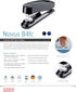 Novus B4fc Compact Flat Clinch Stapler, 50 Sheet Capacity, German Engineered, Staple|Pin|Tack, 25 Yr. Warranty (Blue)