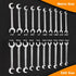 Mini Double Open End Wrench Set, 20 Pcs Metric and SAE 4-11mm & 5/32" to 7/16" Super Thin Spanner with Storage Pouches