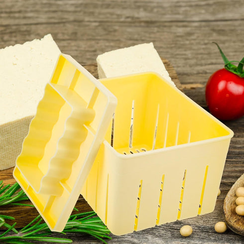 Artibetter Homemade Tofu Press Mold Box, Soybean Curd Making Tool with Press Plate, Food-grade Sturdy Tofu Maker Mold