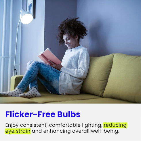A19 Bulbs, 75W Dimmable, 1100 E26 5000k 80 10 2 Pack, A1100/850/10KLED/2 Feit Electric LED Light Equivalent, Non