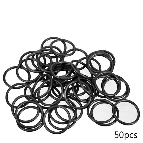 50Pcs Buna-N O-Ring Metric Nitrile Rubber Round Sealing Gasket for Plumbing, Faucet Repair, Black Tone (ODxIDxW)