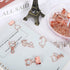 Whaline 80Pcs Cat Shaped Metal Binder Clips, Acrylic Crystal Box, 3 Design Rose Gold Cute Paper Clips for Gifts