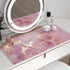 QIYI Large Mouse Pad, Cute Pink PU Leather Desk Mat, Rose Gold Marble Protector for Gaming, 31.5" x 15.7"