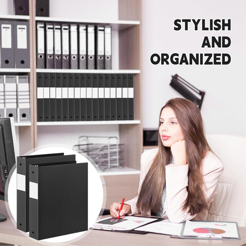Henoyso 12 Pcs 1.5 Inch 3 Ring Plastic Binder, Holds up to 8.5 x 11 Inch Paper, Loose Leaf Binder for School Office