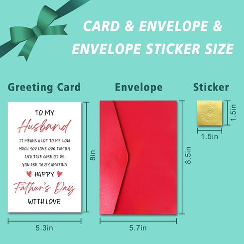 LYMEQING Romantic Fathers Day Card for Husband Hubby Him Men, Sweet Fathers Gift Card from Wife (It Means a Lot to Me