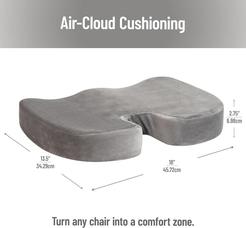 Tailbone Mind Reader Memory Foam Seat Cushion with Air-Cloud Technology, Ergonomic Pressure Relief for Office Chair