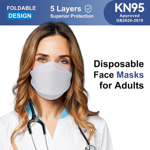 KN95 50 Pack 5 KN95 FENFEN Face Masks Disposable Adults - Layer Protection Dust Breathable Comfortable Respirator Women