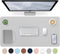 Bloss Large Desk Pad, Non-Slip Desk Mat, Waterproof Desk Blotter, Easy to Clean - Light Grey (31.5 x 15.7 Inches)