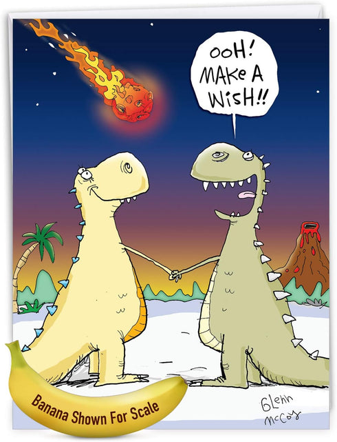 NobleWorks - Jumbo Funny Birthday Card with Envelope (8.5 x 11 Inch) - Make a Wish Humor Card J9735