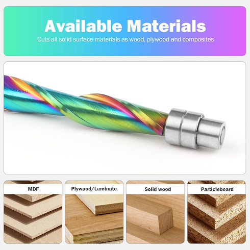 BINSTAK 1/4 1/4 Woodwork(1/4" Upcut Spiral Flush Trim Router Bit Shank Carbide Spiral Router Bits with Bottom Bearing