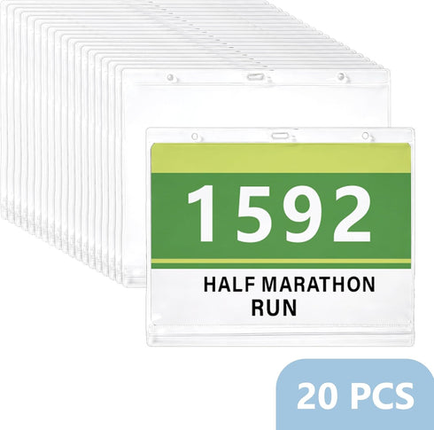 20 8.8x7.4 SUPERDANT PCS Running Medal Hangers Race Bib Display Vinyl Protector Sheets Transparent Rectangular