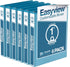 EasyView Premium 1-Inch Binders with Clear-View Covers, 3-Ring Binders for School, Office, Pack of 6, Turquoise
