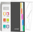 Spiral Notebook, 5 Subject College Ruled Notebook with Dividers, 300 Pages, 8.5''x11'', Black for Writing Journal Home