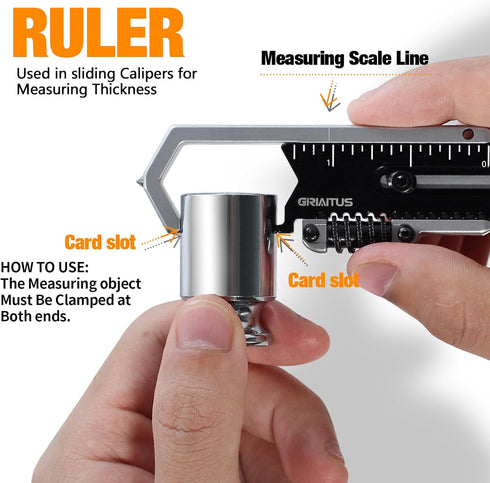 9 1 Small Multitool Wrench in Pocket Adjustable Wrench for Screw with Mini Pry Bar Nail Puller Keychain Tool Caliper