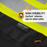 Pioneer Safety Vest for Men, Hi Vis Reflective Solid Neon, 8 Pockets, Zipper, Adjustable for Construction, Traffic,