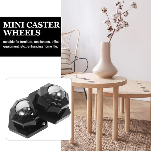 4Pcs 20Mm SHERCHPRY Small Adhesive Ball Bearing Casters Universal Mini Wheels for Furniture Cart Rolling, Silent