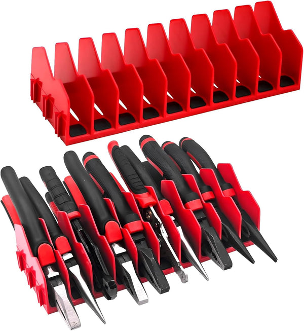 HGSKEO 20-Slot Heavy Duty Plastic Tool Pliers Organizer Rack, 2-Pack with Non-Slip Base,