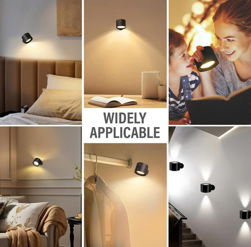 360 Dimming 2000mAh, 3 5 6500K LED Wall Sconce, Cordless Wall Light, Remote Control Touch Wall Light, Two-Way Lighting