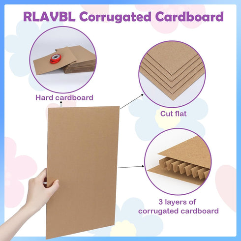 RLAVBL 50 Pack 11x14 Corrugated Cardboard Sheets, Flat Inserts for Shipping, Mailing, Packing, DIY Crafts