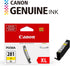 Canon CLI-281 XL Genuine Yellow Ink Tank, Compatible with TR8520, TS9120, TS8120, TS6120, TS9521C/a, TS9520/a, TS8220,