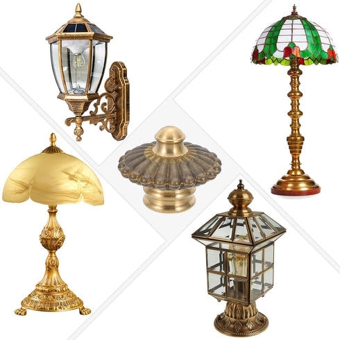 PATIKIL 38 30mm 1 Set (Pack 2) x Lamp Finials Caps Knob, Solid Brass Lamp Shade Top Decoration Screw Cap Nuts