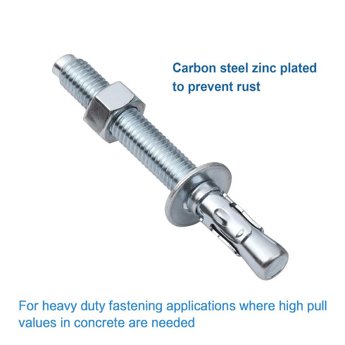1/4 inch x 2-1/4 inch Wedge Anchor, 40 Pieces Zinc Plated Heavy Duty Fastener for Concrete