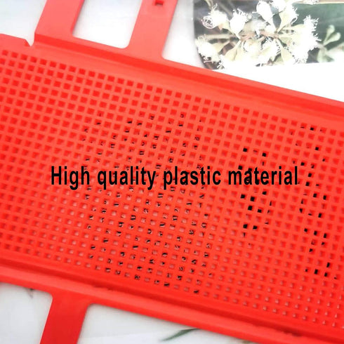 Plastic Test Tube Rack 2 Pack, 24 Holes Lab Holder for 25mm and Below Test Tubes, Detachable, Red