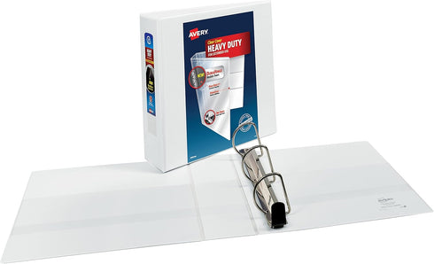 Avery Heavy-Duty View 3 Ring Binder (05604) - 3" One Touch Slant Rings, Holds 8.5" x 11" Paper, 1 White Binder