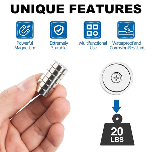 12pc Countersunk 20lbs 0.63x0.19inch LOVIMAG Neodymium Rare Earth Magnets, Strong with Hole & Iron Sheet, Force Cabinet