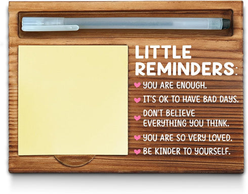 Little Reminders Sticky Note Holder - Mental Health Gift for Women, Men, Coworker, Positivity Recovery Self Care