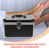 24x16x16cm Toolbox INOOMP Portable Tool Box with Waterproof Lining, Small Carry-out for Foot Massage Technician, Black