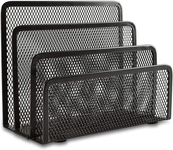 EASEPRES Desk Mail Organizer, Metal Mesh Small Letter Sorter with 3 Vertical Compartments, 1 Pack