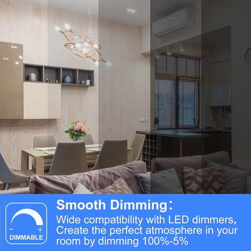 Dimmable E12 Bulb,60 B11 Bulbs, 5000K, 550LM, 5 12pk energetic smarter lighting LED Candelabra Watt Equivalent LED
