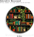 Gctriki Small Mouse Pad for Desk with Bookshelf Design - Cute Office Decor for Women, Stitched Edge Non-Slip Rubber
