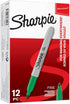 Sharpie Permanent Markers, Fine Point, Green, 12 Count