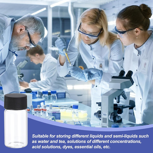 PATIKIL 20ml Clear Glass Vials, 12 Pack Leak-Proof Sample Vials with Screw Cap for Lab Liquid Samples