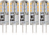 Simba Lighting LED G4 Bulb (5 Pack) 1.1W T3 10W Halogen Replacement, 12V AC/DC JC Bi-Pin Base, Soft White 3000K