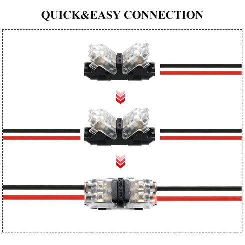 15 Pieces Low Voltage I Tap Wire Connectors - 2 Pin 2 Way Compact Terminals for 18-22 AWG