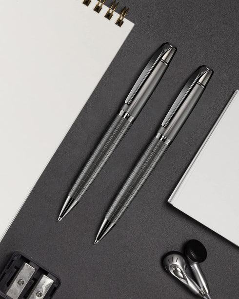 Cambond Ballpoint Pens, Black Pens, 1.0 mm Medium Point, 3 Pens with 6 Refills, Metal Pen for Journaling, Gift