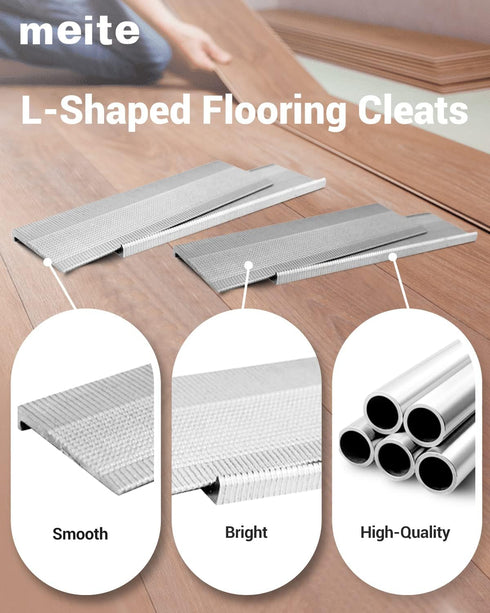 meite 16 Gauge 1-1/2 Inch Flooring Nails, 16GA L Cleat Nails (1,000 Counts)