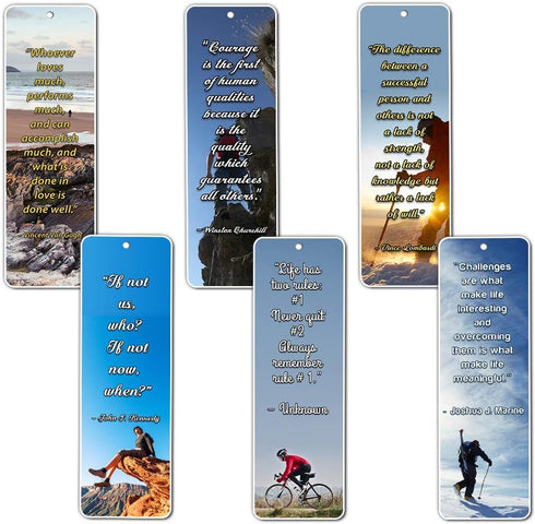 NewEights Adventure Inspirational Quotes Bookmarks 12-Pack, Stocking Stuffers for Church Ministry Supplies