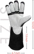 YESWELDER 16 Inches,932?,Leather Forge MIG Welding Gloves, with Kevlar Stitching Heat/Fire Resistant, Palm Reinforcements, Black-Gray