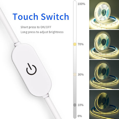 5V 320LED/m Dimmable (3000K, 6.56FT) COB LED Strip Light USB Tape LED Strip Light USB TV Backlight Flexible Under