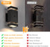 futxnziey 1 Pack, Outdoor Wall Lights Integrated LED Up Down Lights, Modern Black Outdoor Wall Light with Dusk to Dawn