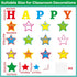 Happy Birthday Bulletin Board Set, Glitter Star Decorations with Confetti Cutouts for Classroom Birthday Calendar