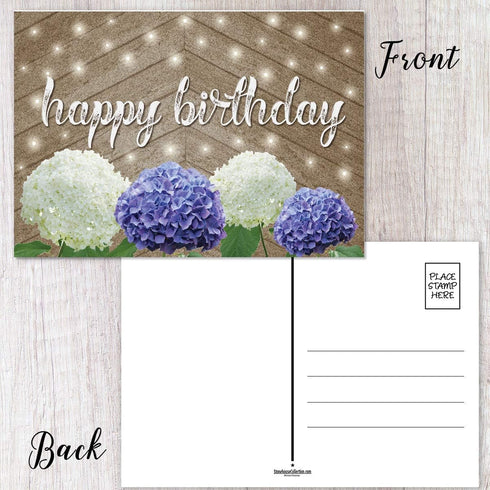 Stonehouse Collection 50 Happy Birthday Postcards, 5 Birthday Designs, 4" x 6" Bulk Postcards for Friends & Family