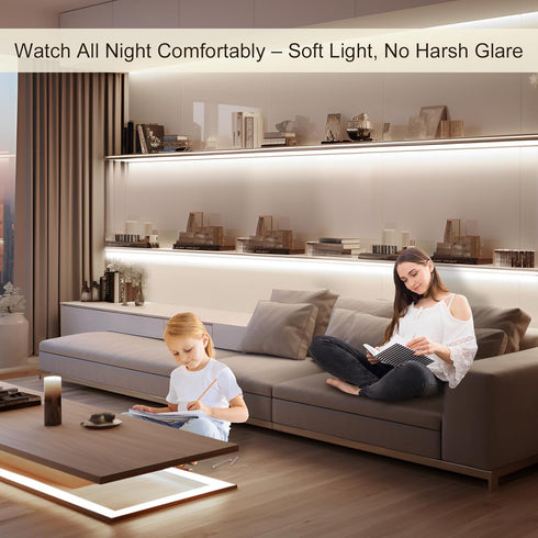 3.3FT Closet, ZSLAIFU Battery Powered LED Strip Lights, COB LED Strip Light, Battery Operated LED Lights, White LED