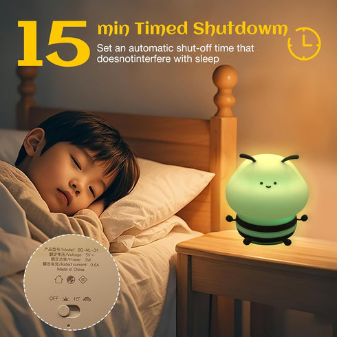 YSCYQ 3 Changing,7colors Bee Night Light For Kids, Squishy Lamp, Animal Night Light, Levels Of Brightness,Kids Lamp