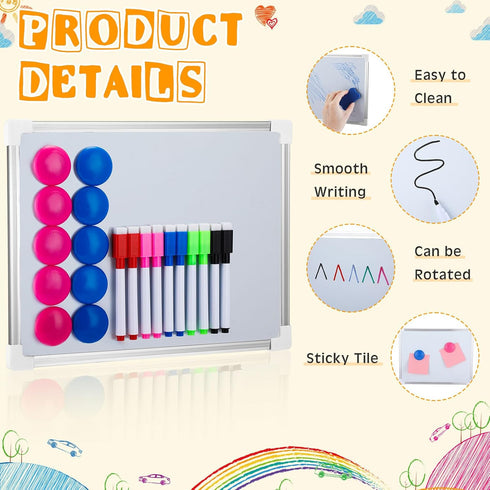 Fuutreo 10 Pcs Small White Board Dry Erase, 8.5" x 11" Magnetic Dry Erase Board for Fridge, 10 Markers, 20 Magnets