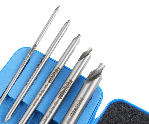 Accusize Industrial Tools 5 pc H.S.S. M2 Long Series Center Drill Set, 4'' OAL, 3560-1001